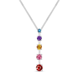 Journey Gemstone Stick Drop Pendant (2-5 Stones)