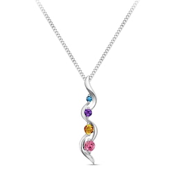 Journey Gemstone Squiggle Pendant (3-5 Stones)