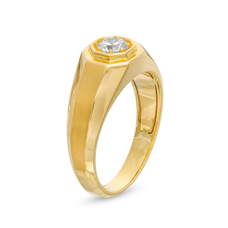 Main Image 2 of Men's 0.50 CT. Certified Lab-Created Diamond Solitaire Wedding Band in 14K Gold (F/SI2)