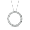 Marilyn Monroe™ Collection 0.95 CT. T.W. Baguette and Round Diamond Circle Pendant in 10K White Gold