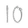 Thumbnail Image 0 of Marilyn Monroe™ Collection 0.50 CT. T.W. Baguette Diamond Hoop Earrings in 10K White Gold