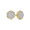 Thumbnail Image 0 of Men's 0.12 CT. T.W. Composite Diamond Double Hexagon Stud Earrings in 10K Gold