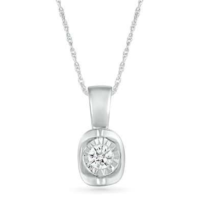 0.10 CT. Diamond Solitaire Pendant in 10K Gold