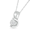 Thumbnail Image 1 of 0.10 CT. Diamond Solitaire Pendant in 10K White Gold