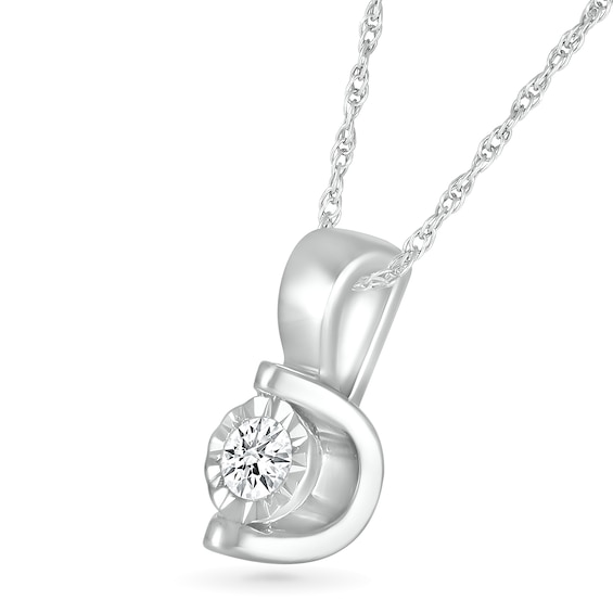 0.10 CT. Diamond Solitaire Pendant in 10K Gold