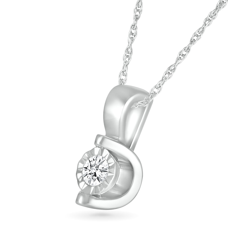 0.10 CT. Diamond Solitaire Pendant in 10K White Gold|Peoples Jewellers