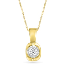 0.10 CT. Diamond Solitaire Pendant in 10K Gold