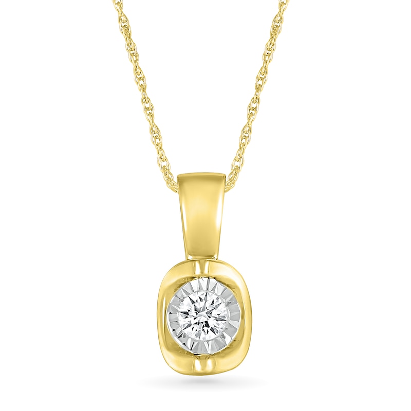 0.10 CT. Diamond Solitaire Pendant in 10K Gold|Peoples Jewellers