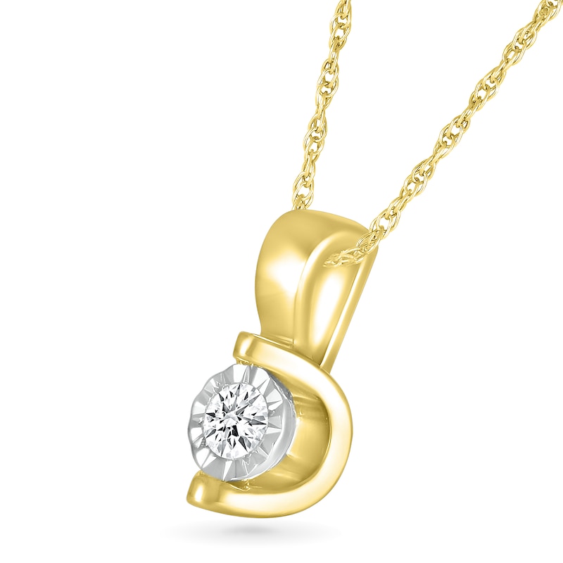 0.10 CT. Diamond Solitaire Pendant in 10K Gold|Peoples Jewellers