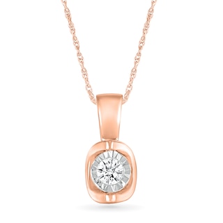 0.10 CT. Diamond Solitaire Pendant in 10K Rose Gold