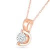 Thumbnail Image 1 of 0.10 CT. Diamond Solitaire Pendant in 10K Rose Gold
