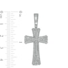 Thumbnail Image 1 of Men's 0.50 CT. T.W. Diamond Edge Cross Necklace Charm in 10K White Gold