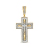 Thumbnail Image 0 of Men's 0.25 CT. T.W. Diamond Stacked Multi-Style Cross Necklace Charm in 10K Gold