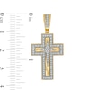 Thumbnail Image 1 of Men's 0.25 CT. T.W. Diamond Stacked Multi-Style Cross Necklace Charm in 10K Gold