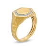 Men's 0.10 CT. T.W. Diamond Hexagon Signet Ring in 10K Gold