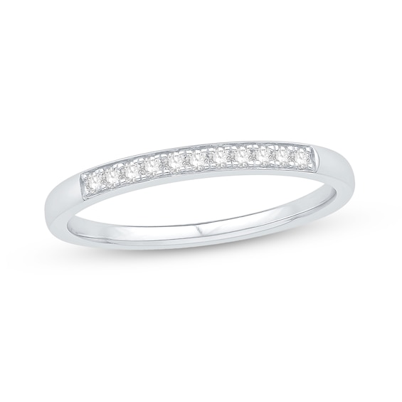 0.12 CT. T.W. Diamond Anniversary Band in 14K White Gold