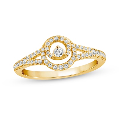 0.25 CT. T.W. Diamond Double Circle Split Shank Ring in 10K Gold