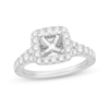 Thumbnail Image 0 of 0.82 CT. T.W. Diamond Cushion-Shaped Frame Tri-Sides Semi-Mount in 14K White Gold