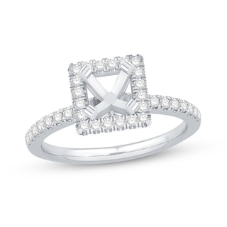 0.38 CT. T.W. Diamond Square-Shaped Frame Semi-Mount in 14K White Gold