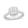 Thumbnail Image 0 of 0.95 CT. T.W. Composite Cushion-Shaped Diamond Frame Engagement Ring in 14K White Gold