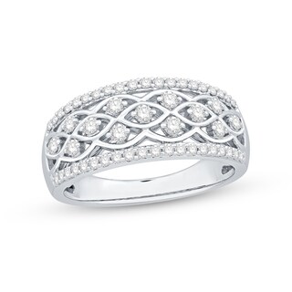 0.45 CT. T.W. Diamond Lattice Ring in 10K White Gold