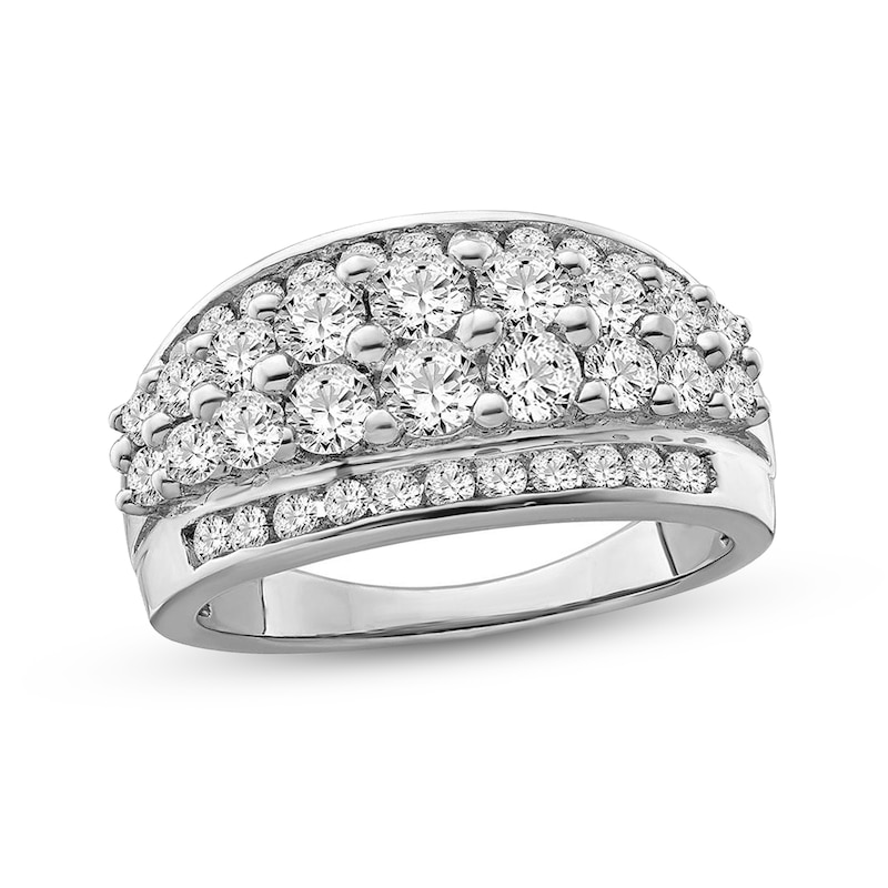 3.00 CT. T.W. Diamond Double Row Anniversary Band in 14K White Gold|Peoples Jewellers