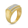 Thumbnail Image 2 of Men's 0.23 CT. T.W. Diamond Multi-Row Rectangle-Top Ring in 10K Gold