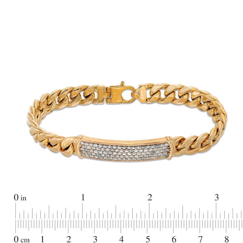 Men's 2.00 CT. T.W. Diamond ID Bracelet in 10K Gold - 8.5"