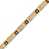 Thumbnail Image 0 of Men's 0.50 CT. T.W. Diamond Black Ceramic Link Bracelet in 10K Gold - 8.5"