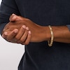 Thumbnail Image 1 of Men's 0.50 CT. T.W. Diamond Black Ceramic Link Bracelet in 10K Gold - 8.5"