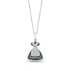 Thumbnail Image 0 of Disney Treasures Alice in Wonderland London Blue Topaz and 0.085 CT. T.W. Diamond Dress Pendant in Sterling Silver