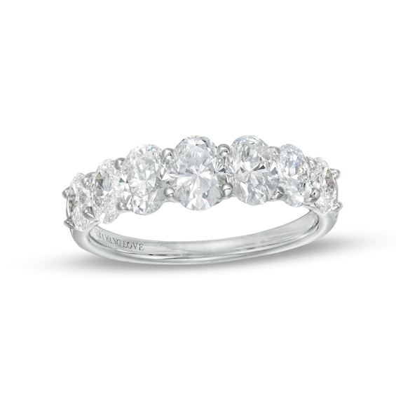 TRUE Lab-Created Diamonds by Vera Wang Love 1.95 CT. T.W. Seven Stone Anniversary Band in 14K White Gold