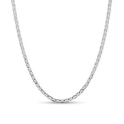 3.75mm Mariner Chain Necklace in Solid 14K White Gold - 20"