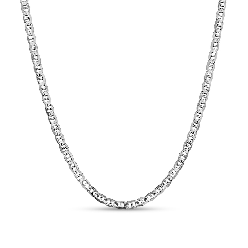 4.5mm Mariner Chain Necklace in Solid 14K White Gold - 22"