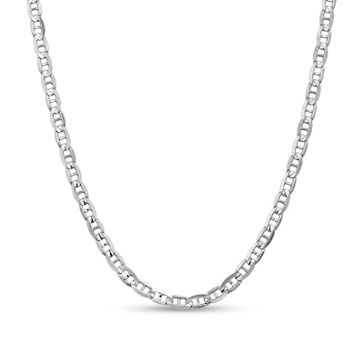 5.25mm Mariner Chain Necklace in Solid 14K White Gold - 24"