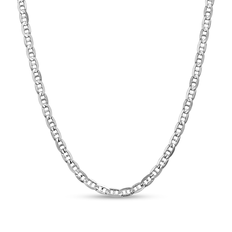 5.25mm Mariner Chain Necklace in Solid 14K White Gold - 24"