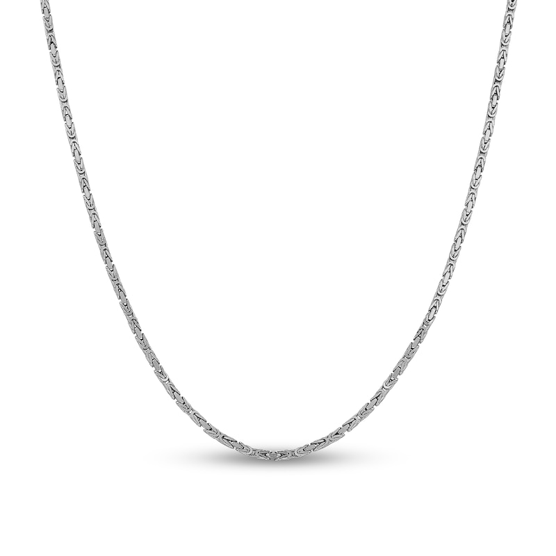 2.0mm Byzantine Chain Necklace in Solid 14K White Gold - 18"