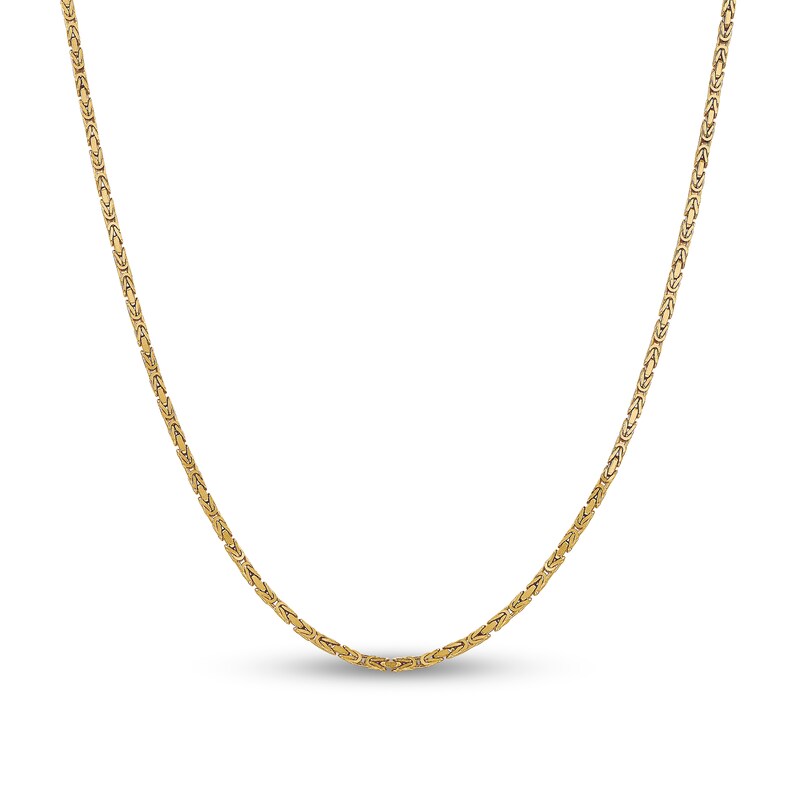 Main Image 1 of 2.0mm Byzantine Chain Necklace in Solid 14K Gold - 18&quot;