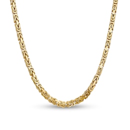 5.25mm Byzantine Chain Necklace in Solid 14K Gold - 20&quot;