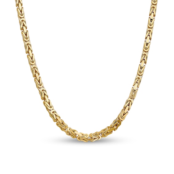 5.25mm Byzantine Chain Necklace in Solid 14K Gold