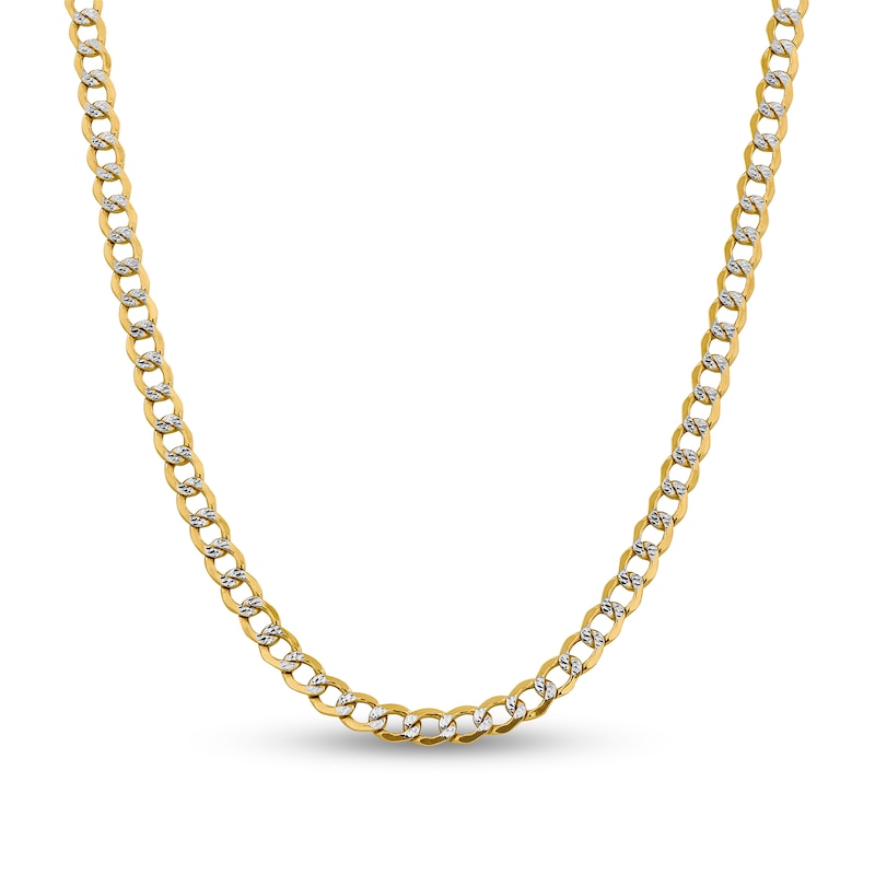 Men's 6.0mm Diamond-Cut Solid Cuban Link Chain Necklace in Sterling Silver  - 22