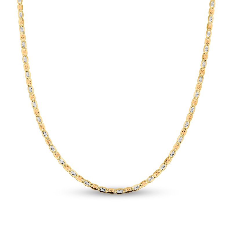 3.8mm Diamond-Cut Valentino Chain Necklace in Solid 14K Tri-Tone Gold - 18"|Peoples Jewellers
