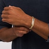 Thumbnail Image 1 of Men's 0.50 CT. T.W. Black Enhanced and White Diamond ID Bracelet in 10K Gold - 8.5"