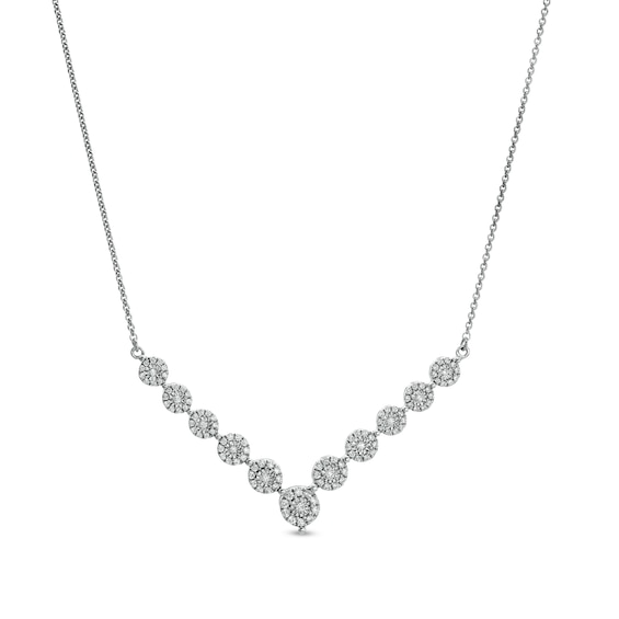 0.50 CT. T.W. Diamond Chevron Necklace in 10K Gold