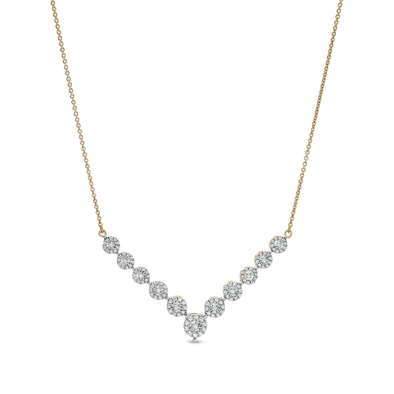 0.50 CT. T.W. Diamond Chevron Necklace in 10K Gold | Peoples Jewellers