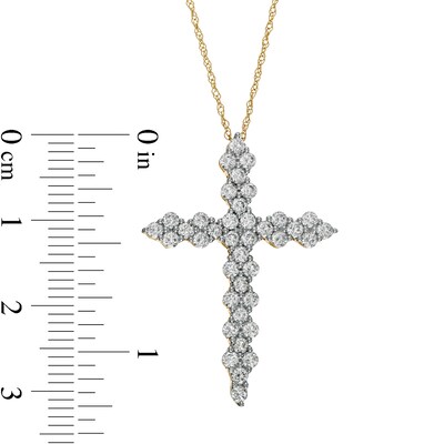 1.00 CT. T.W. Diamond Cross Pendant in 10K Gold