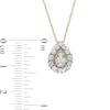 Thumbnail Image 2 of 0.50 CT. T.W. Composite Pear-Shaped Diamond Frame Sunburst Pendant in 10K Gold