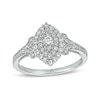 0.50 CT. T.W. Composite Marquise-Shaped Diamond Frame Split Shank Ring in 10K White Gold