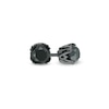 Thumbnail Image 0 of Vera Wang Men 0.95 CT. T.W. Black Diamond Solitaire Stud Earrings in Sterling Silver with Black Ruthenium