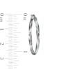 30.0mm Twist Tube Hoop Earrings in 14K White Gold